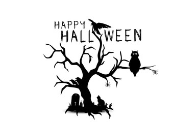 Happy Halloween Text Banner,