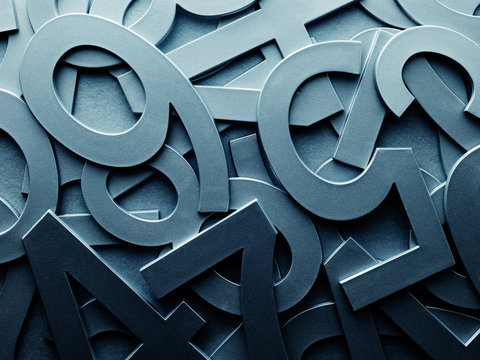 Blue metal texture random numbers abstract background