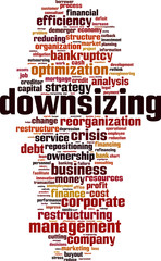 Obraz premium Downsizing word cloud