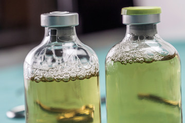  Medicine In Vials, Ready For Vaccine Injection 