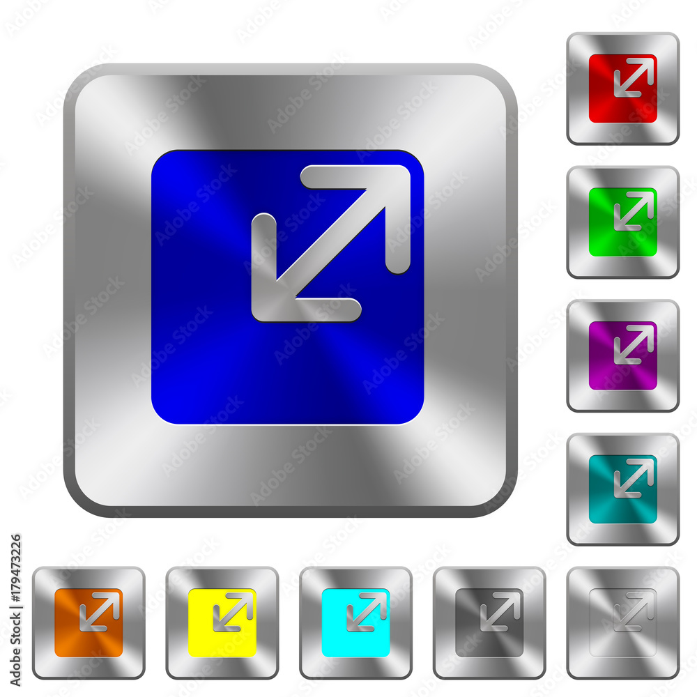 Poster resize window rounded square steel buttons