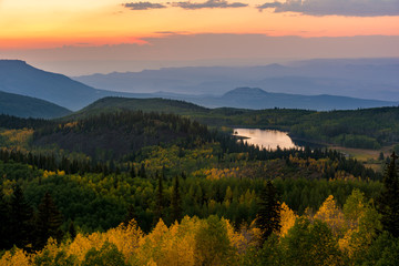 Grand Mesa Colorado Sunset Landscape Trees Fall