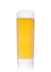 Cold frosted glass of lager beer with foam