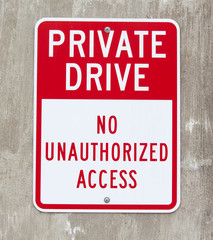 Obraz premium Private Drive Sign