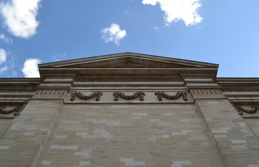 Architectural detail of the Pantheon, mausoleum in Paris and burial place of famous French personalities as are Voltaire, Rousseau, Victor Hugo and Émile Zola