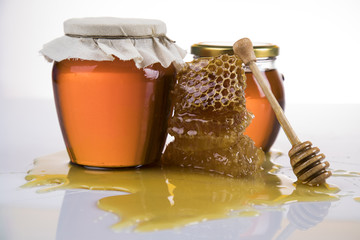 Sweet honey on white background