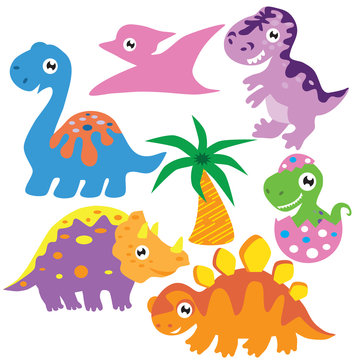 Dinosaur vector cartoon illustration