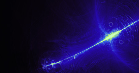 Blue And Green Abstract Lines Curves Particles Background