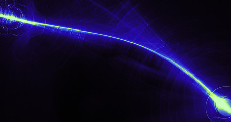 Blue And Green Abstract Lines Curves Particles Background
