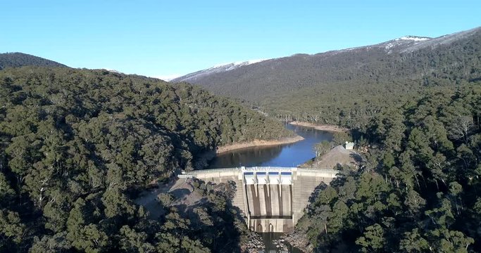 Snow river in Snowy mountains of Australia &ndash; power generating dam part of Snowy hydro electricity plan
