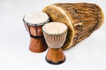 Three Handmade African Djembe drums