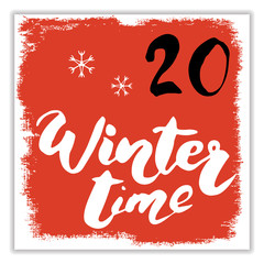 Fototapeta na wymiar Christmas advent calendar. Hand drawn elements and numbers. Winter holidays calendar card design, Vector illustration