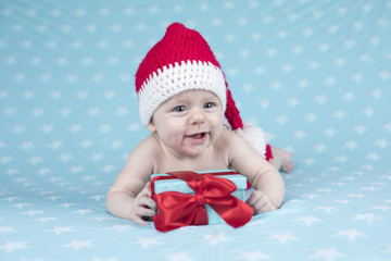 Christmas, Happy baby crawling