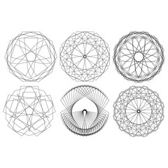 Holiday patterns of stars of snowflakes and flowers for gifts