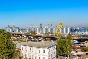 Cargo container terminal port in Odessa