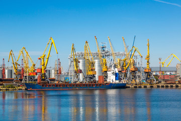 Cargo container terminal port in Odessa