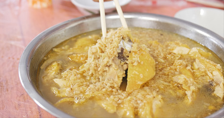 Having garlic chicken together
