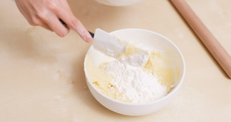 Mixing cookies dough