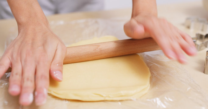 Dough with a rolling pin