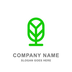 Green Leaf Nature Organic Logo Vector Illustration
