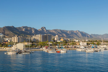 Naklejka na ściany i meble Panorama of Kyrenia in North Cyprus