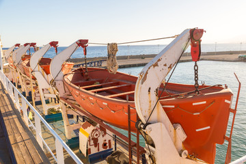 Rescue boat on a passenger ship