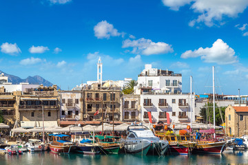 Fototapeta na wymiar Harbour in Kyrenia (Girne), North Cyprus