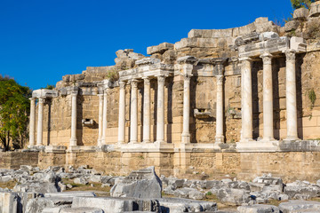 Ruins of ancient city in Side,Turkey