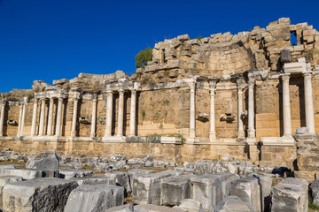 Ruins of ancient city in Side,Turkey