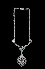 necklace with diamonds on a black background