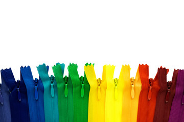 colorful invisible zipper on white background