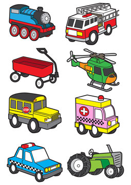 cute vehicle transportation cartoon