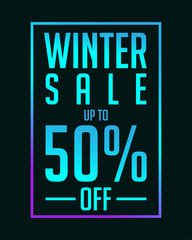 Winter Sale - Up to 50%, Vector for greeting, holiday, season