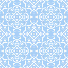 Baroque floral pattern vector seamless. Pastel colors flower background texture. Damask oriental flower ornament design for wallpaper, textile, fabric, backdrop, carpet.