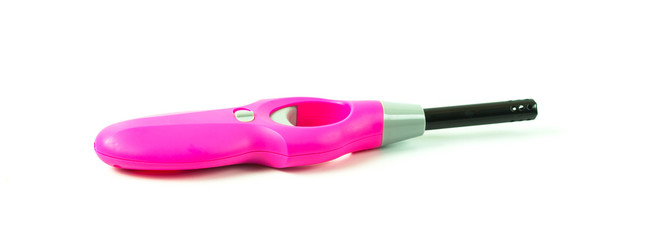 pink lighter on white background isolate