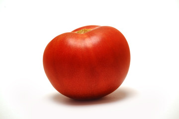 Red tomato on a white background