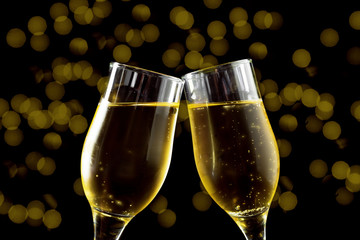 Champagne and christmas decor