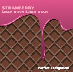 Waffer Background with Strawberry jam