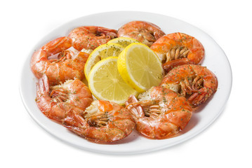 ración de langostinos a la plancha