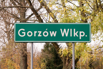 Gorzow Wielkopolski city limit road sign
