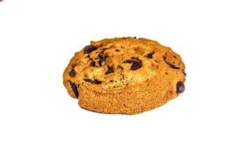 Chocolate chip cookie isolated on white
