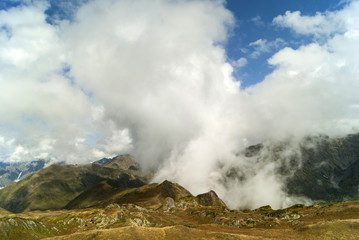 mountain landscape with sky and clouds