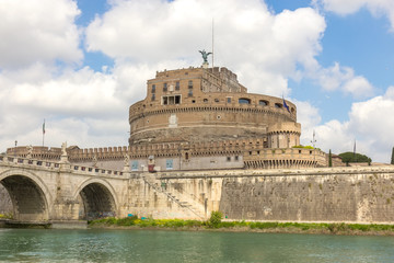 Fototapeta na wymiar Mausoleum of Hadrian or Castel Sant'Angelo in Rome Italy