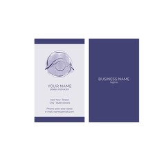 Pilates business card vector template