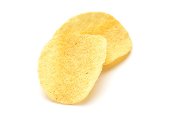 Potato chips  isolated on white background  