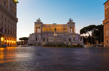 Rome, Italy - The Vittoriano monument at Piazza Venezia square, also know as 'Altare della Patria'