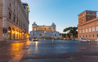 Rome, Italy - The Vittoriano monument at Piazza Venezia square, also know as 'Altare della Patria'