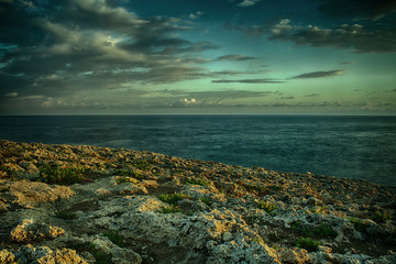 The Maltese sea after the sunrise