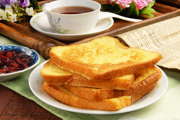 French toast  on the plate    