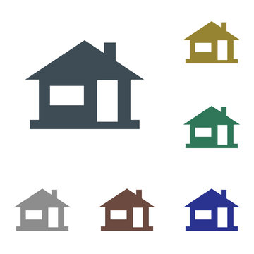 Home icon, house silhouette